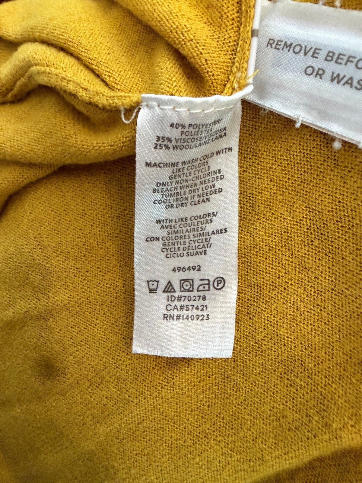 LOFT Mustard Yellow V-Neck Button Cardigan Sweater Wool Blend XS