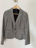 Banana Republic Pick Stitch Blazer Grey Size 6 Stretch Cotton Single Button