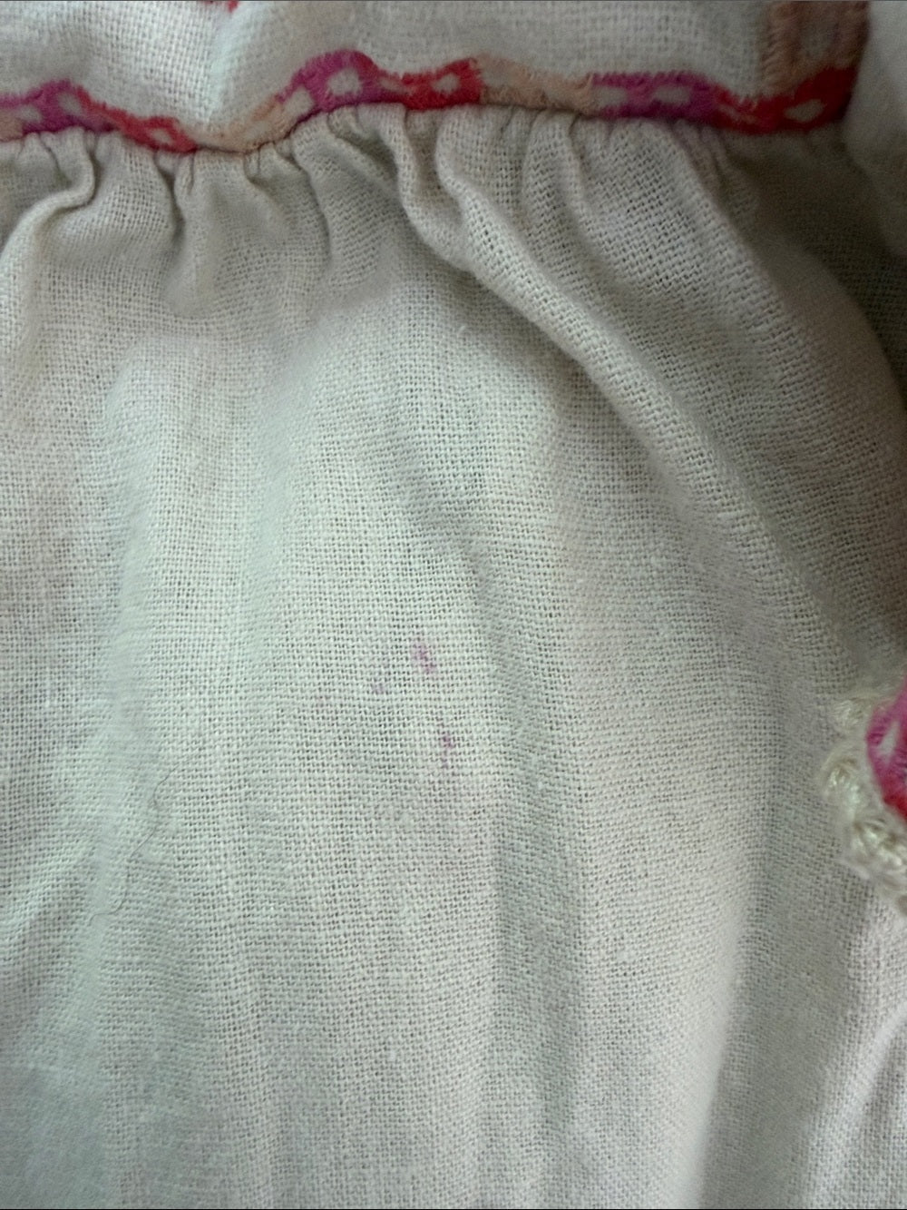 Old Navy Linen Embroidered Boho Jumpsuit Oatmeal 5T