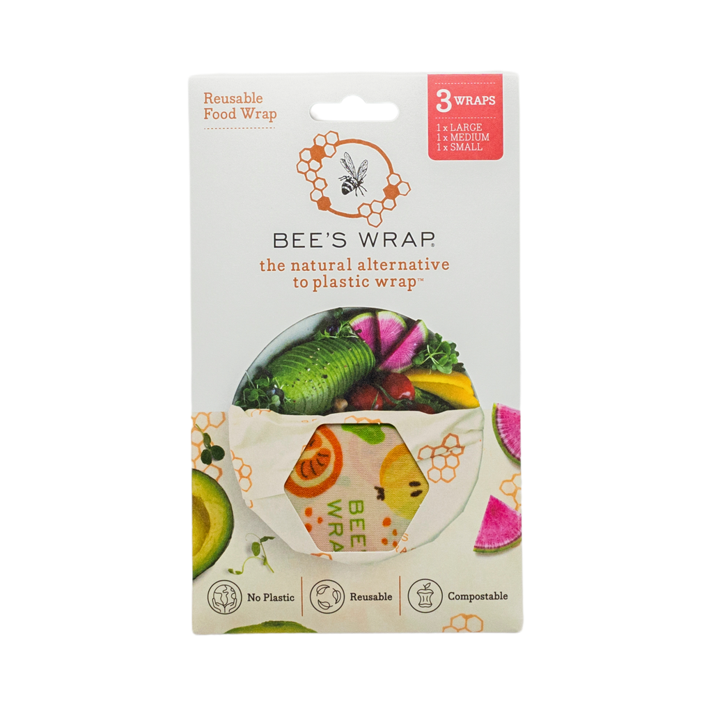 Bees Wrap Reusable Beeswax Food Wraps 3 Pack - Garden Party