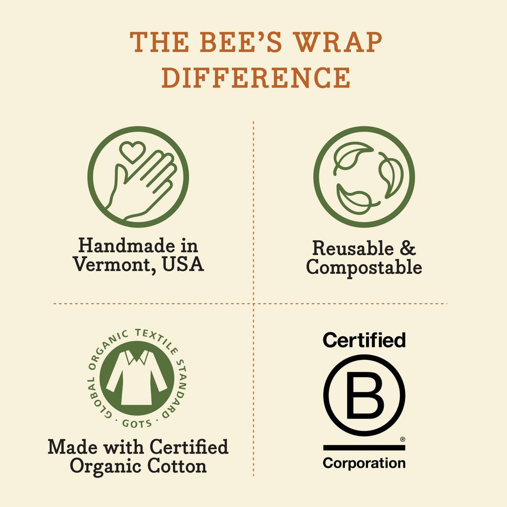 Bees Wrap Reusable Beeswax Food Wraps 3 Pack - Botanical