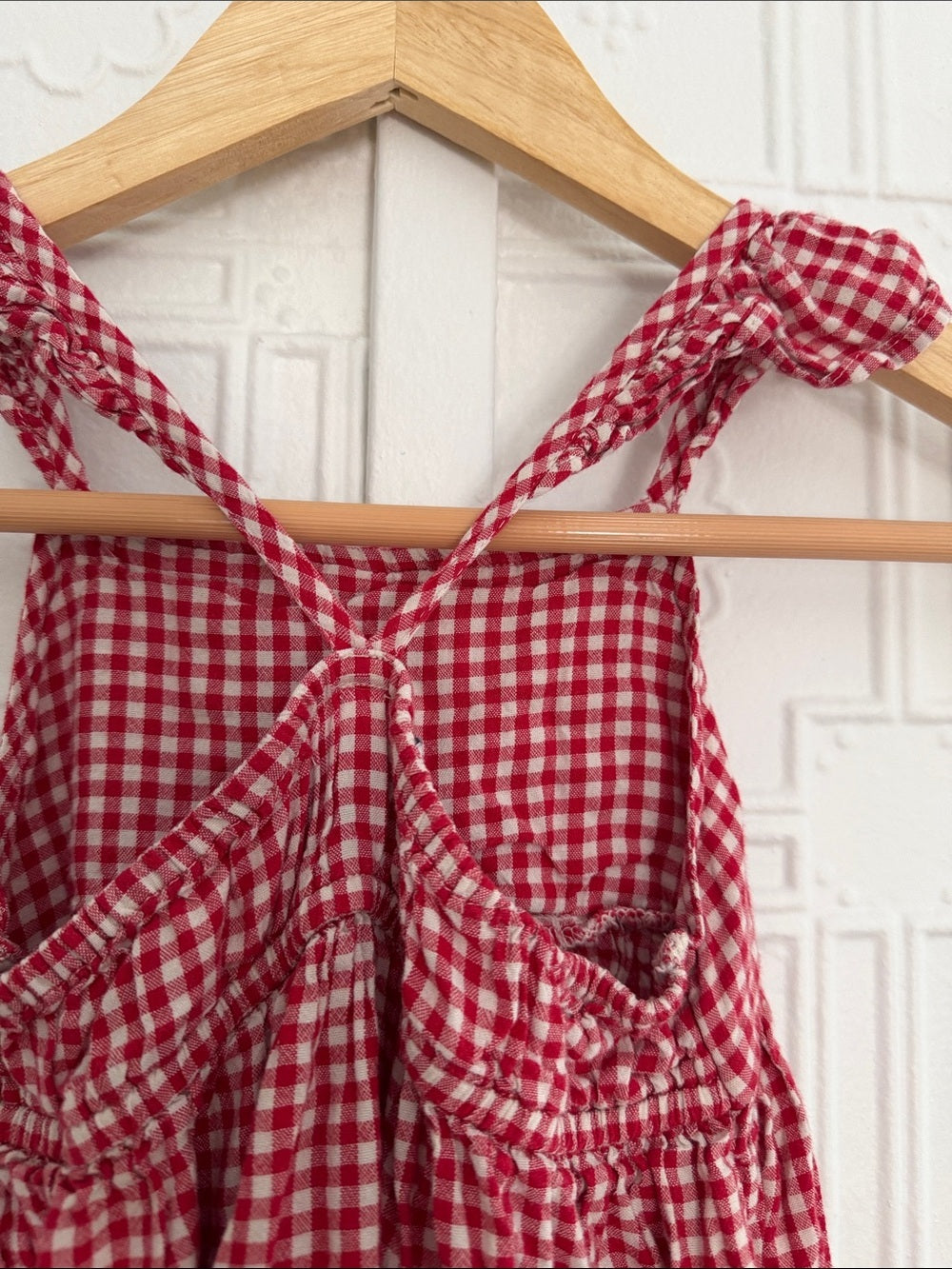 Vintage Style Red Gingham Cottagecore Dress 4T