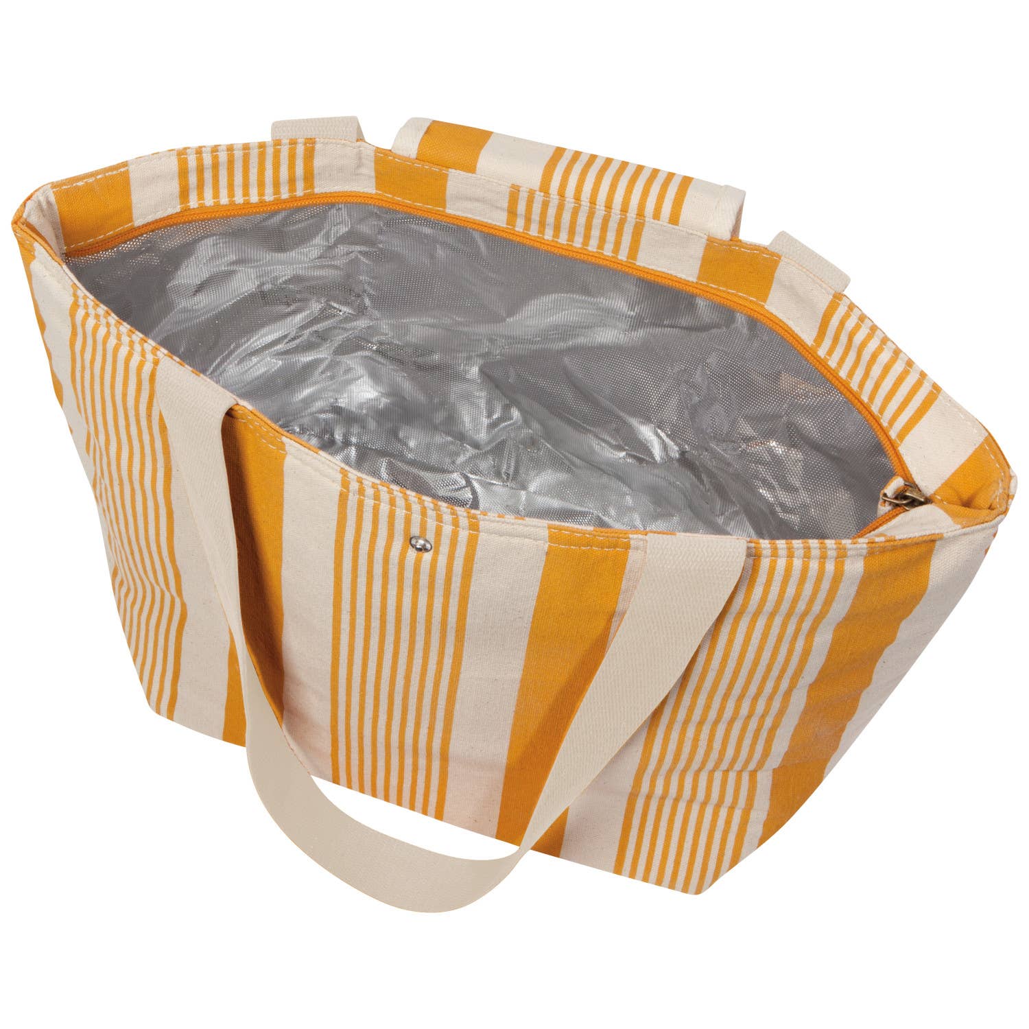 Ochre Stripe Fold-Up Fresh Tote