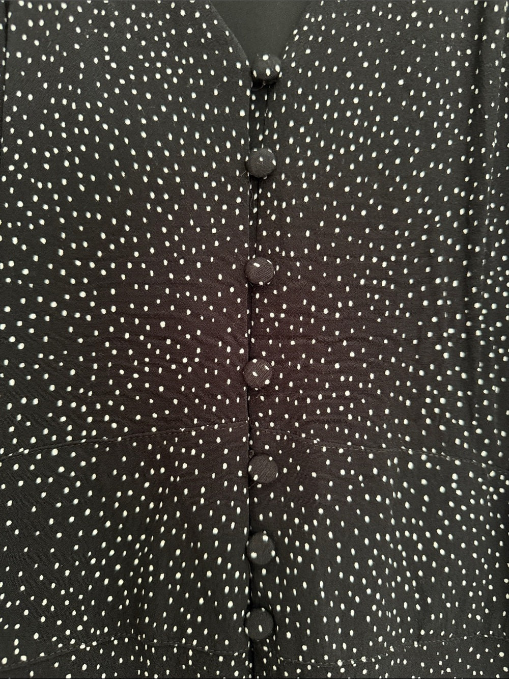 Express Polka Dot Button-Front Maxi Dress Black White Size L