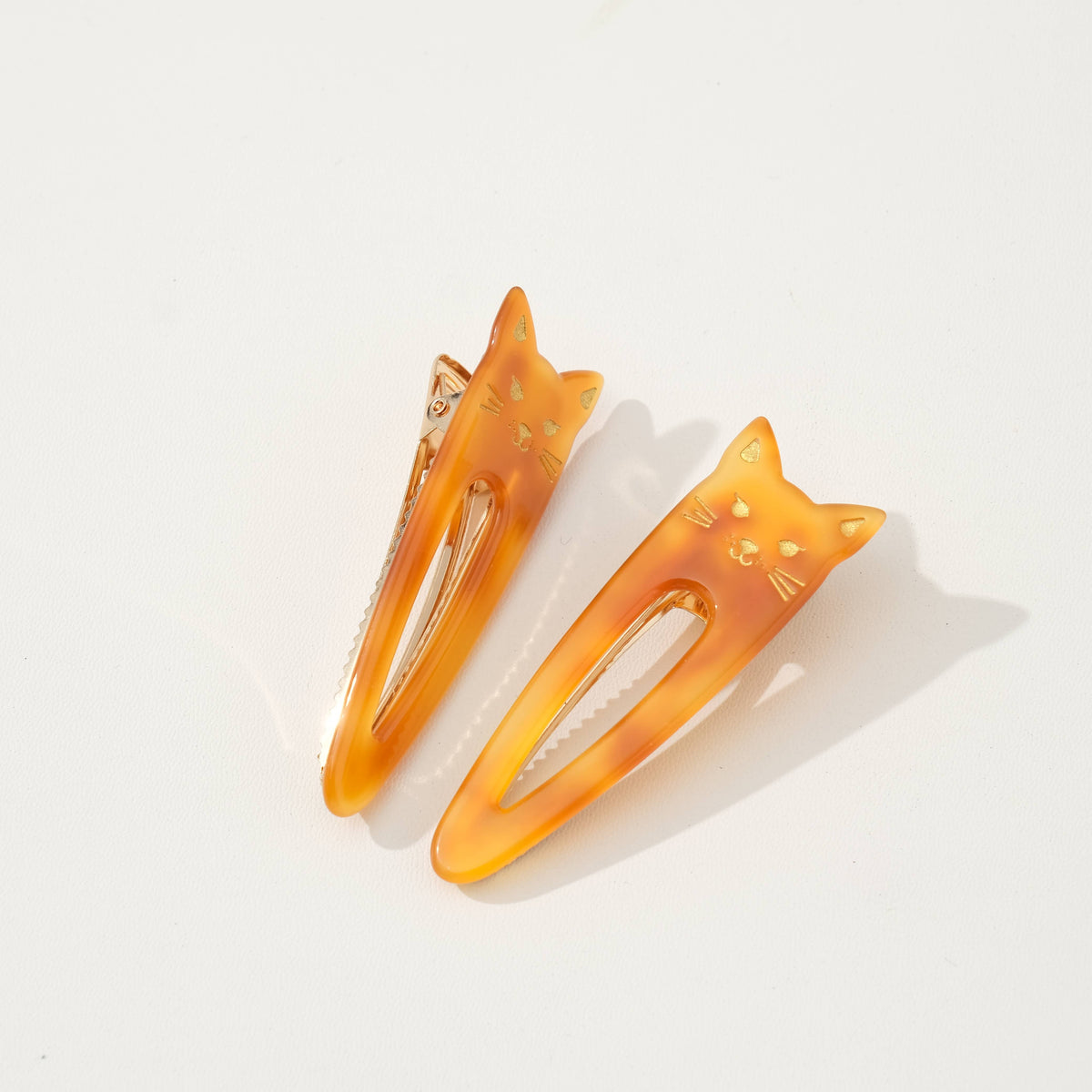 Classic Pointed Cat Face Barrette Hair Clip (Set of 2)