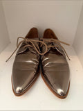 Shellys London Metallic Brown Pointed Oxfords Shoes EU 40 US Men 7 Women 9