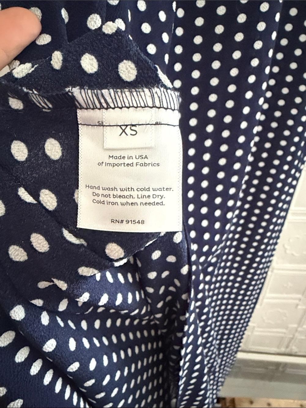 NWT Katie Sturino Stitch Fix Chiara Button Front Maxi Dress Navy Polka Dot XS