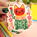 Maneki Neko - Japanese Lucky Cat Sticker - Vinyl Sticker