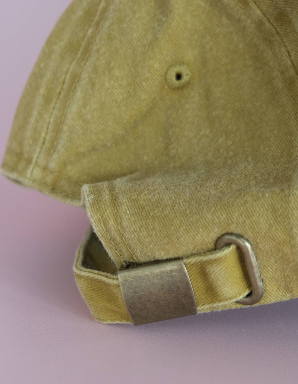 Embroidered Hat | Garlic, Washed Mustard Color