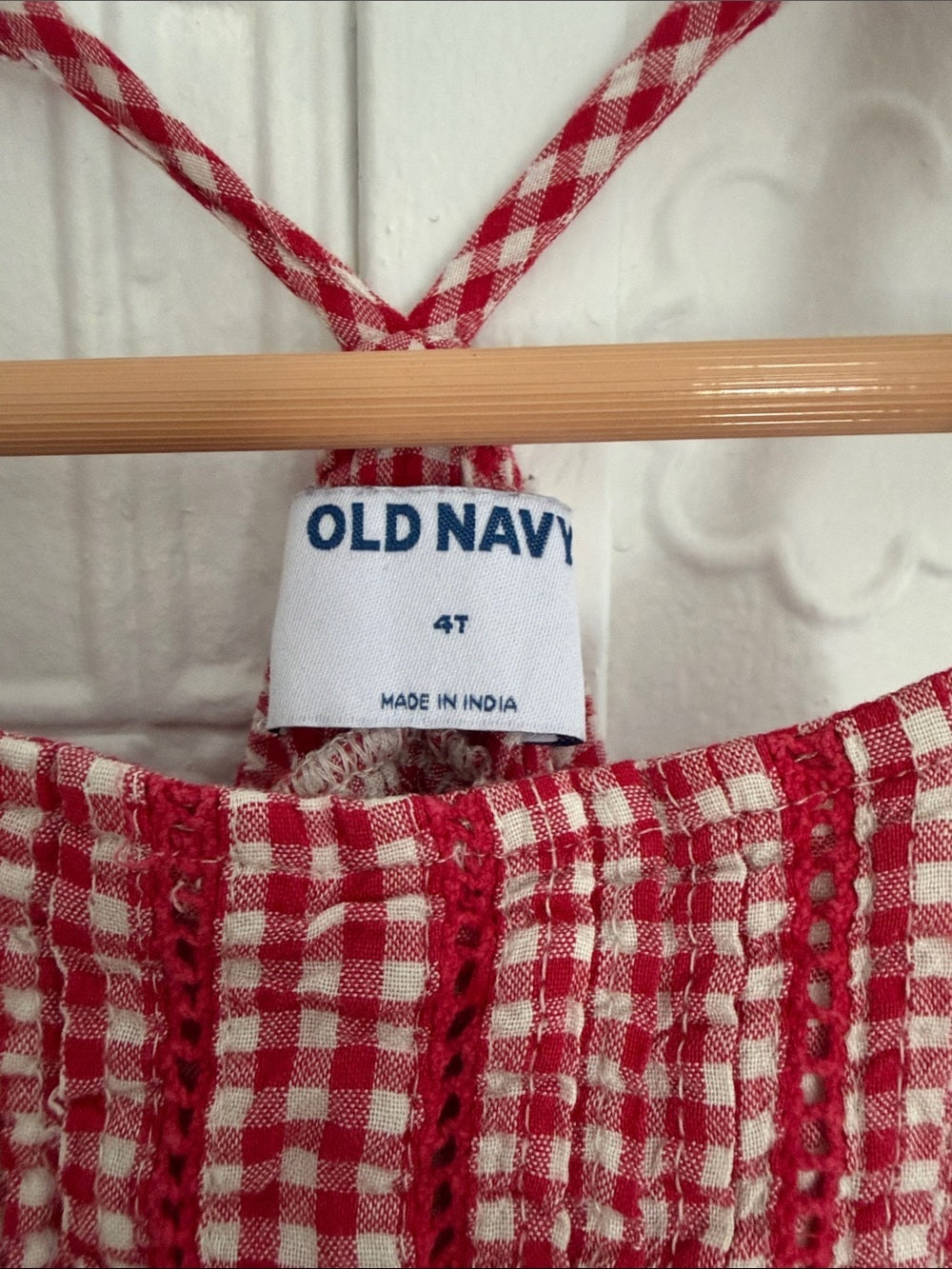 Vintage Style Red Gingham Cottagecore Dress 4T