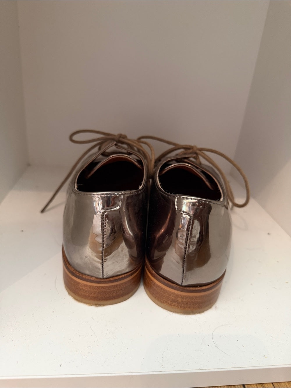 Shellys London Metallic Brown Pointed Oxfords Shoes EU 40 US Men 7 Women 9