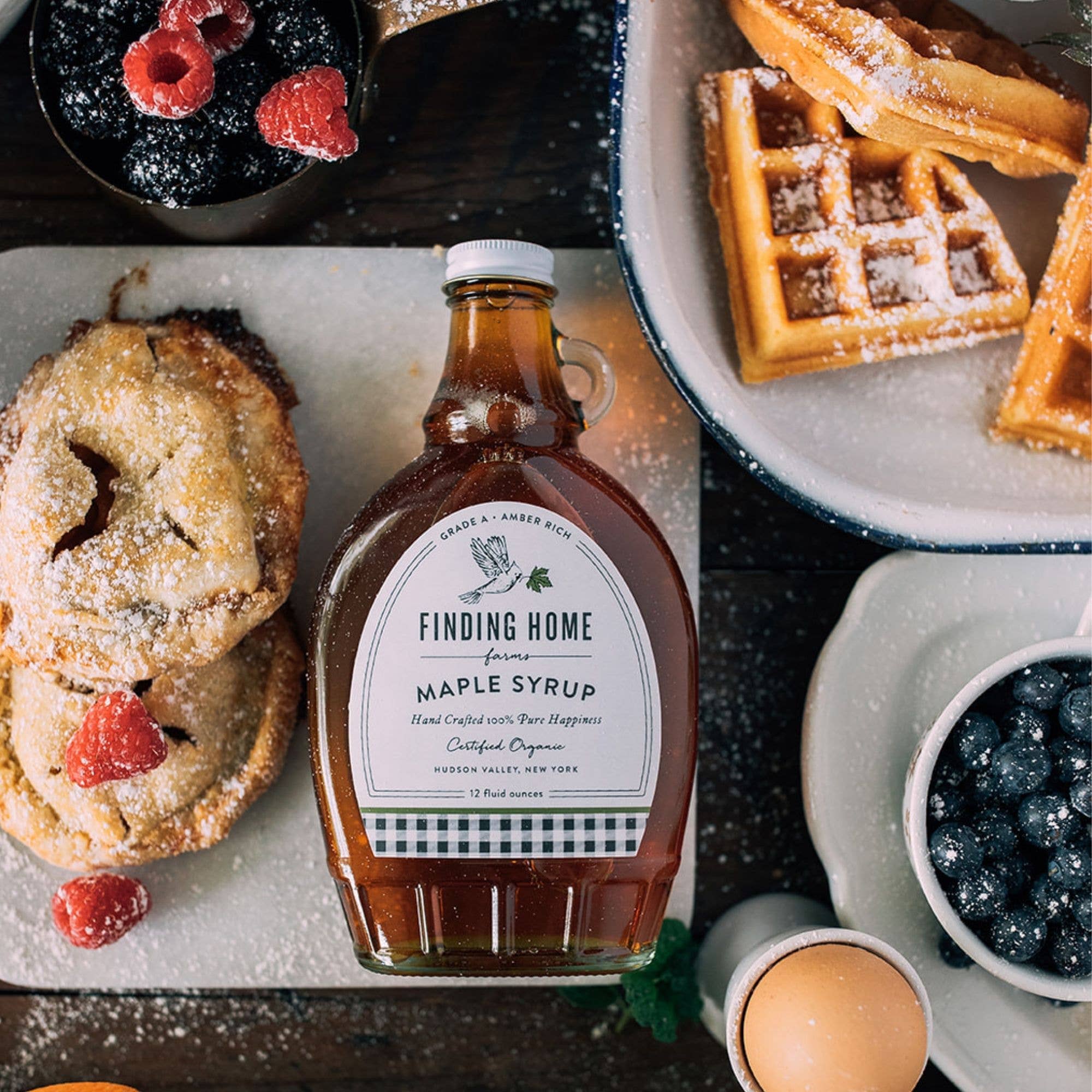 100% Pure Organic Maple Syrup - 12 oz Decorative Glass