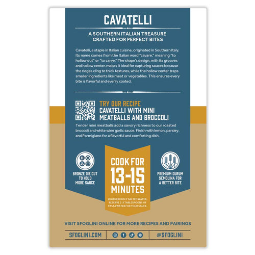 Cavatelli, Organic Durum Semolina Pasta