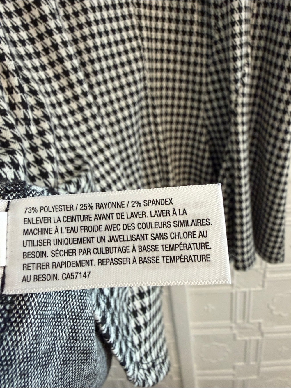 Merona Black & White Houndstooth Cap Sleeve Dress Size L