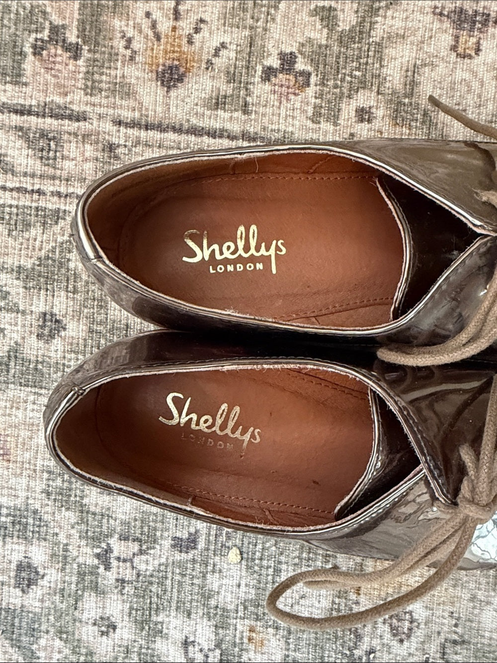 Shellys London Metallic Brown Pointed Oxfords Shoes EU 40 US Men 7 Women 9