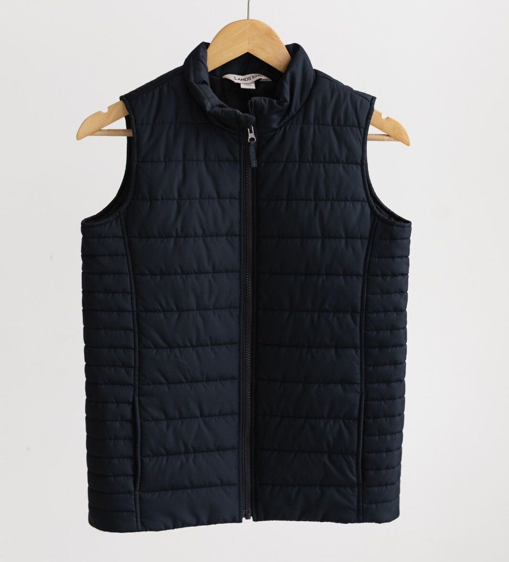 Lands' End Womens Black Quilted Puffer Vest Size M (10-12)