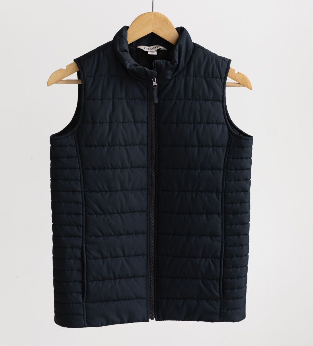 Lands' End Womens Black Quilted Puffer Vest Size M (10-12)