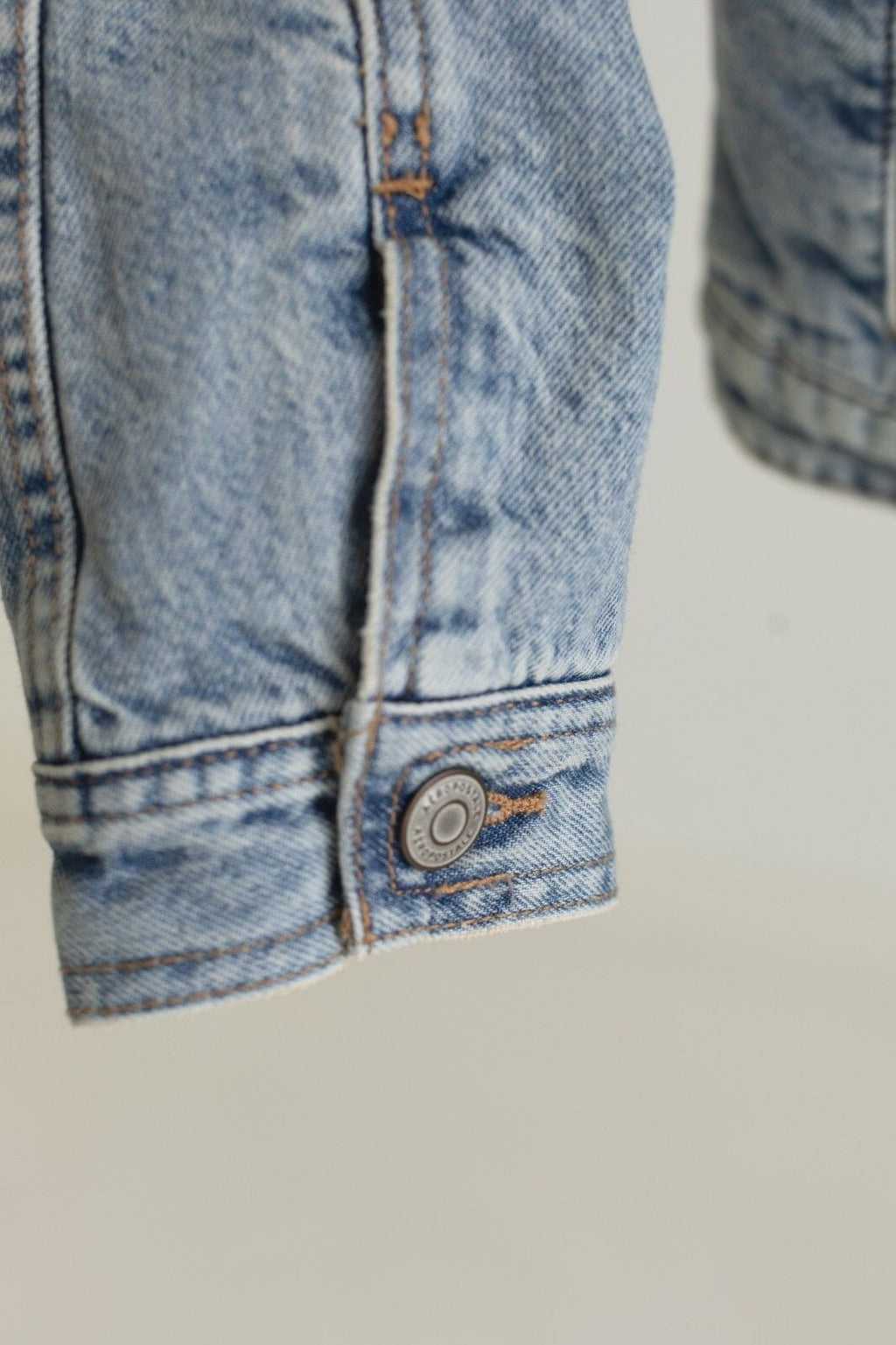 Aeropostale Sherpa Lined Denim Jacket Small Light Wash Fleece Trucker