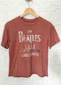 The Beatles Abbey Road Graphic Tee Small Rust Hybrid Apparel Raw Hem
