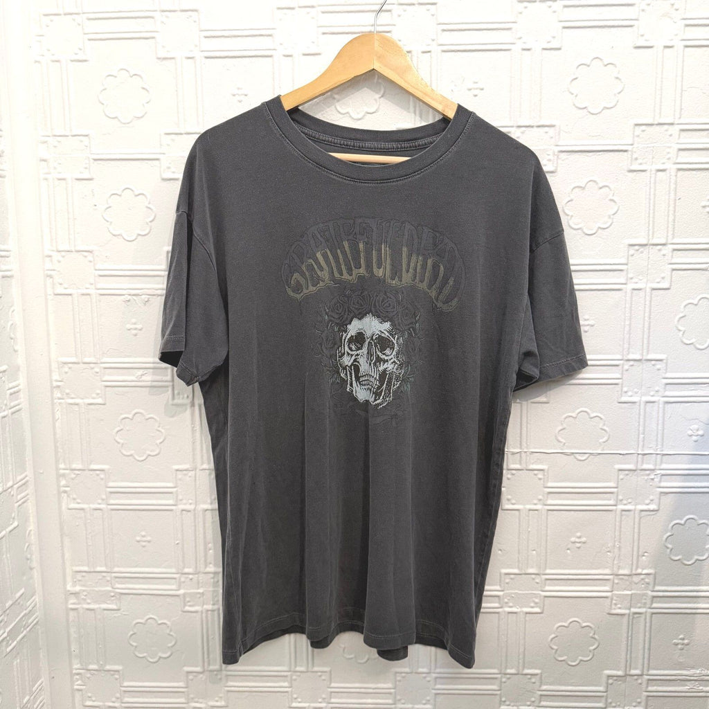 Tailgate Grateful Dead Skull Roses Band T-Shirt Small Charcoal Grey Graphic Tee