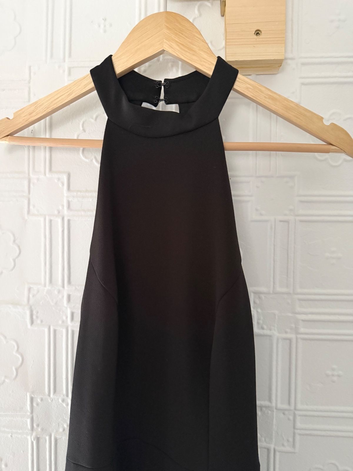 BHLDN Black High Neck Open Back Halter Maxi Dress Formal Gown Size 4