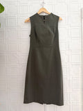 Banana Republic Olive Green Sleeveless Slit Neck Bi-Stretch Dress Size 4