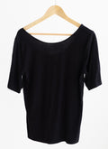 A New Day Black Scoop Neck Short Sleeve Top Tee Size Large L
