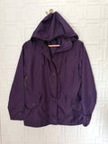 Lands' End Women's Hooded Rain Jacket Windbreaker Purple Size 2-4 (XS/S)
