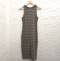 Cotton On Olive Striped Racerback Ribbed Bodycon Midi Dress Small