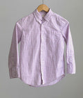 Crewcuts Boys Size 8 Purple Gingham Long Sleeve Button Down Shirt NWT
