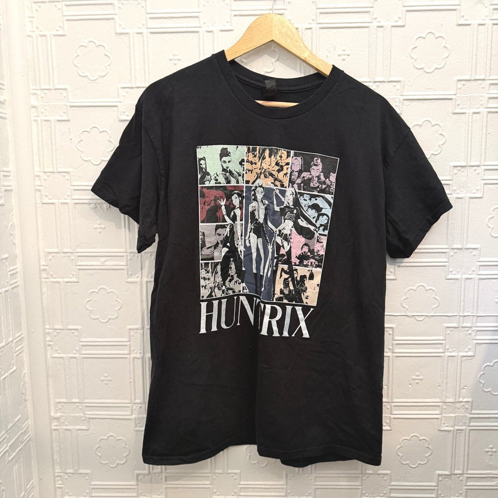 Huntrix K-Pop Demon Hunters Graphic Tee Black Anime Manga T-Shirt - Size L