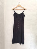 Philosophy Navy Blue Button-Front Midi Sundress Adjustable Straps Dress Size 6