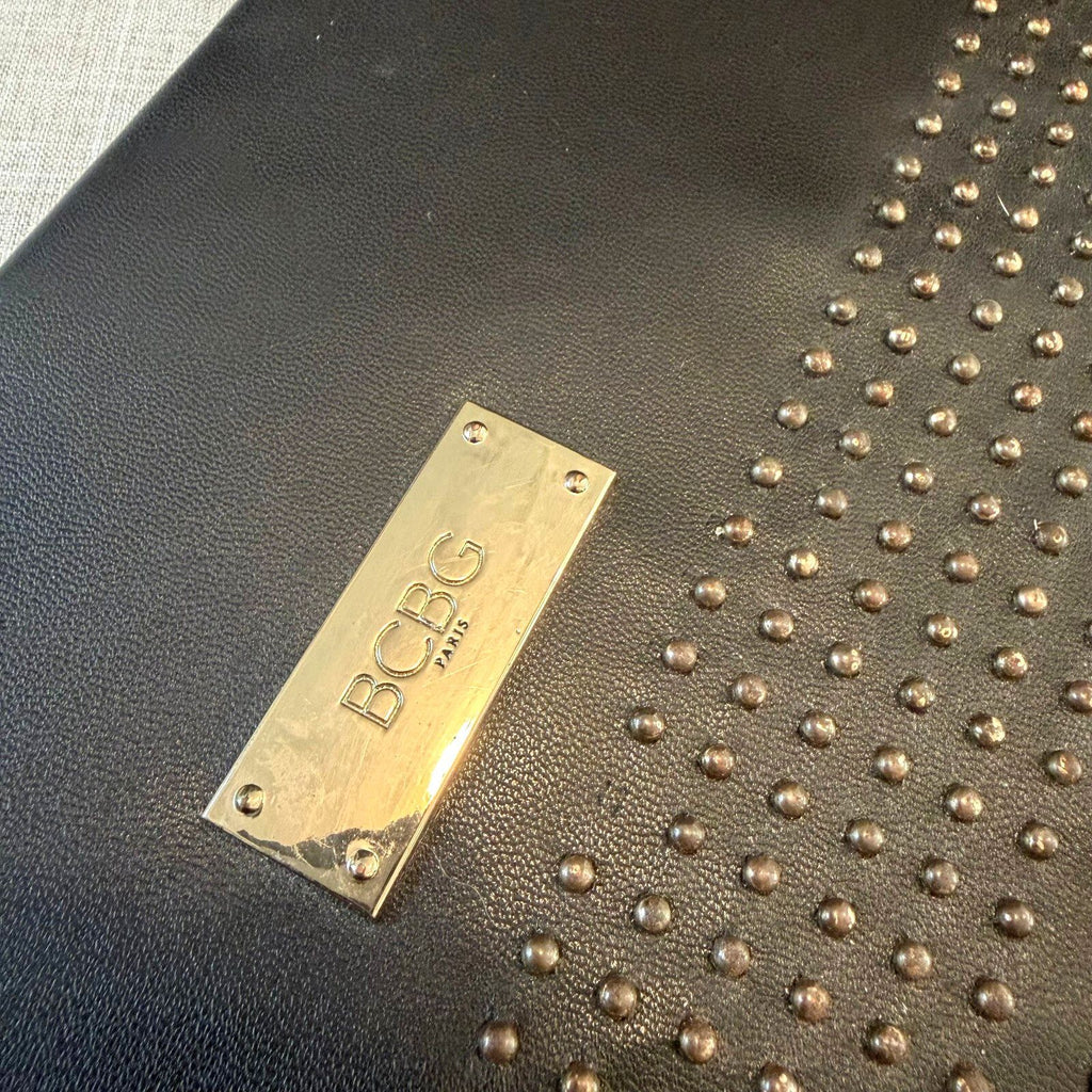 BCBG Paris Black Studded Envelope Clutch Bag Evening Purse