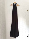BHLDN Black High Neck Open Back Halter Maxi Dress Formal Gown Size 4
