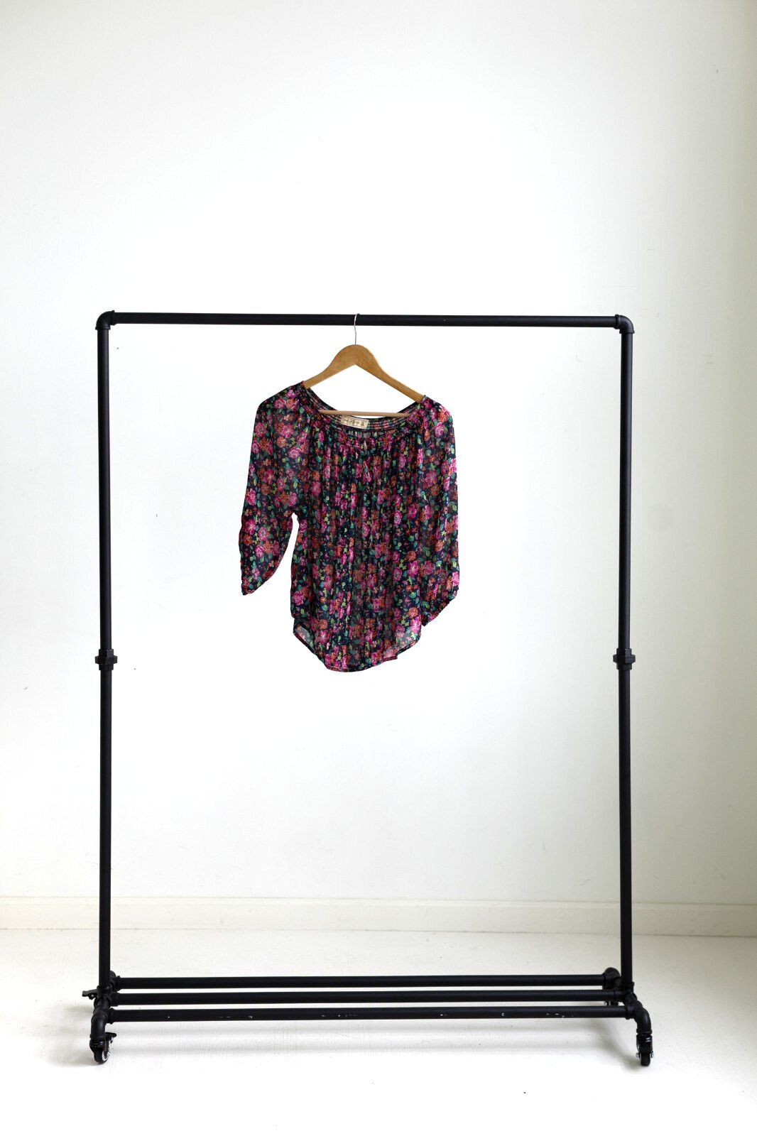 Abercrombie & Fitch Floral Peasant Top Medium Sheer Boho Blouse
